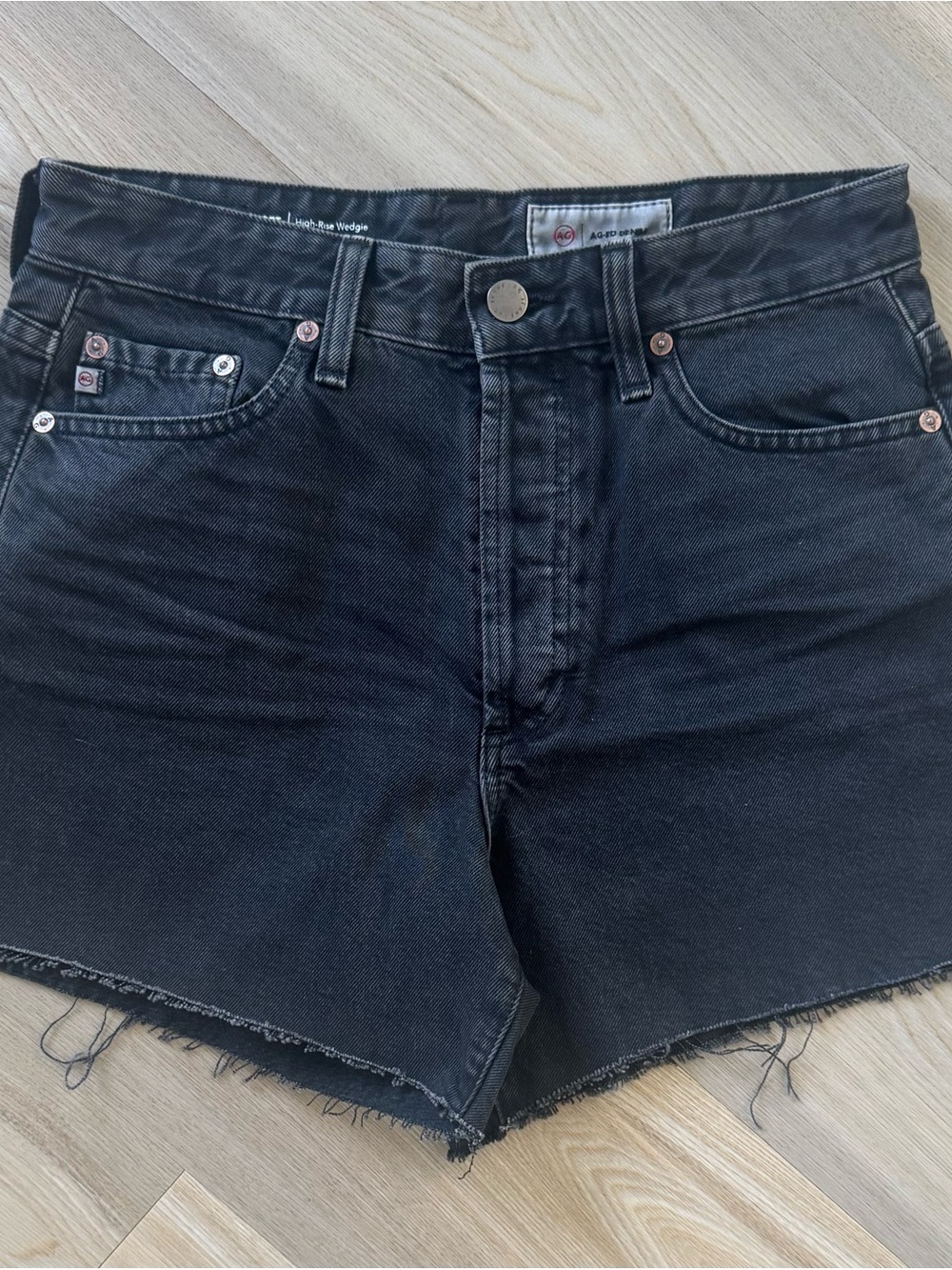 NWT AG-ED Denim Alexxis Short in Charcoal Black